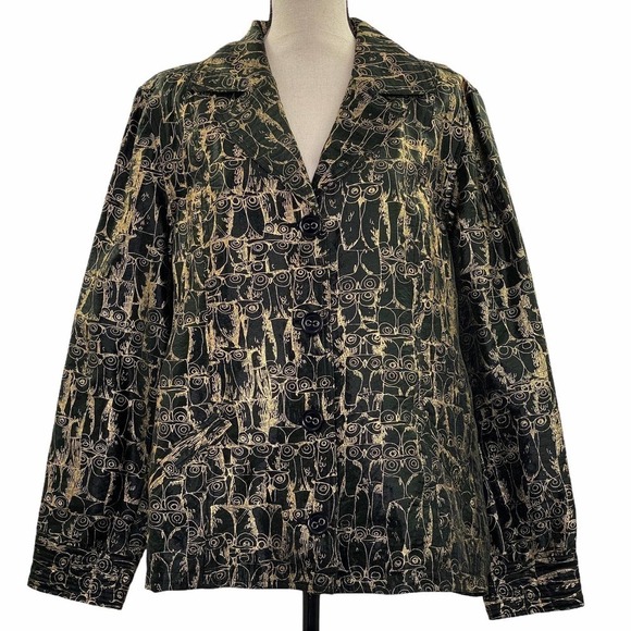 CHICO’S Printed Button Down Blazer Jacket Coat - Picture 1 of 12